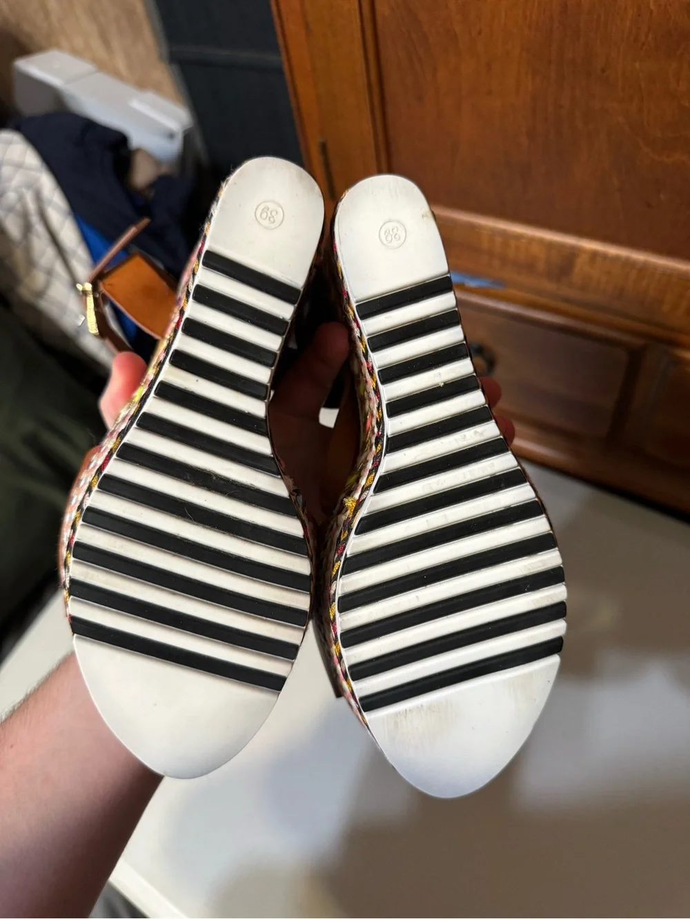 Patrizia Multi Color Wedge heels, Womens size 39 New Without Box